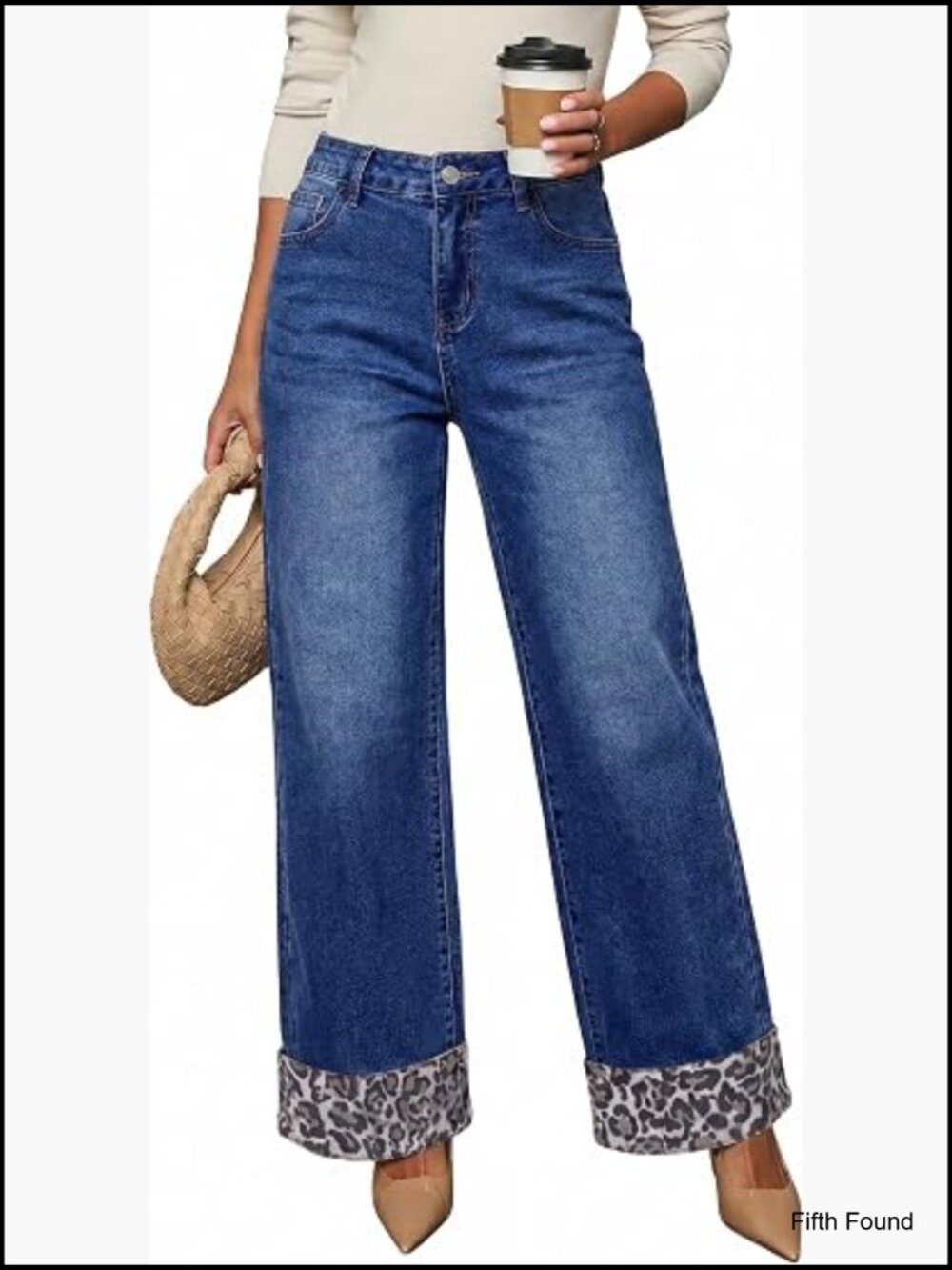 Wide Leg High Waisted Denim Pants with Pockets - Picture 1 of 6